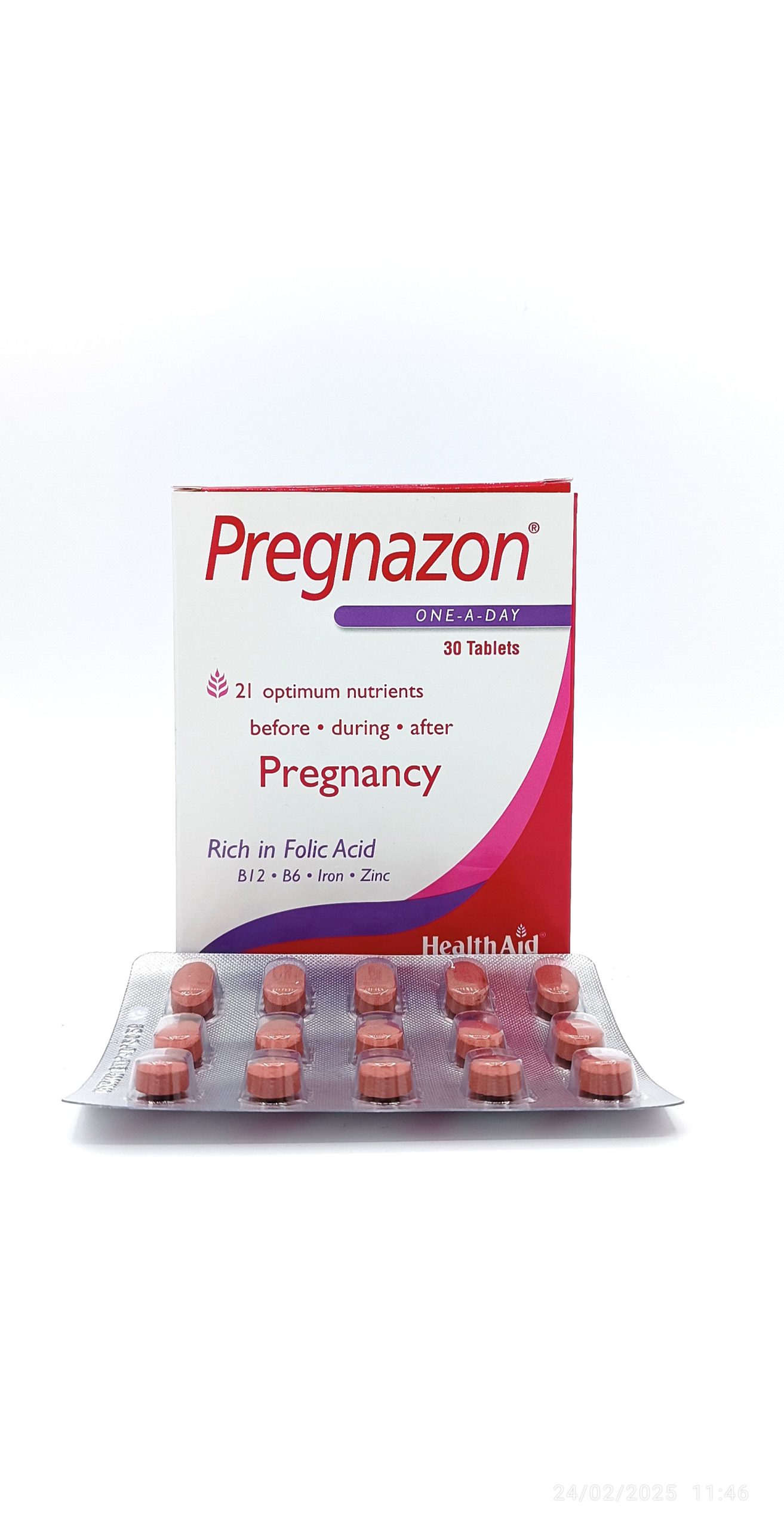 IMG_۲۰۲۵۰۳۲۲_۰۰۴۰۵۲ قرص پرگنازون هلث اید (30 عددی) - Image 1